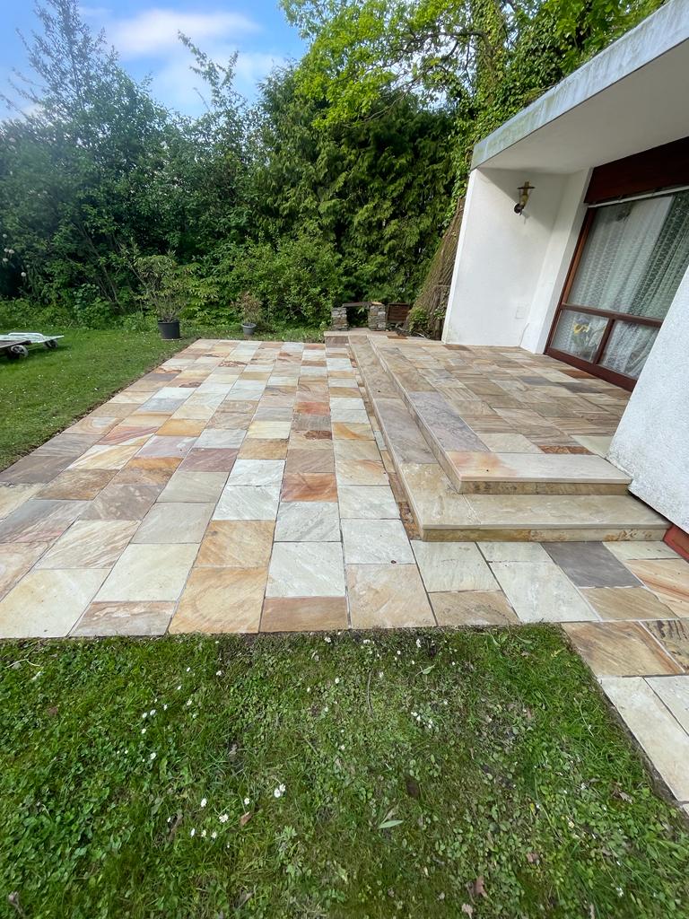 Garten boden gruen nachher - die Steinreinigung vom Profi